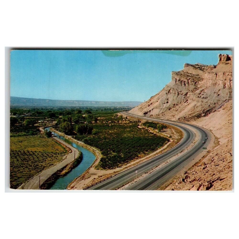 I-70 Book Cliffs Palisade Grand Junction Colorado Vintage Postcard